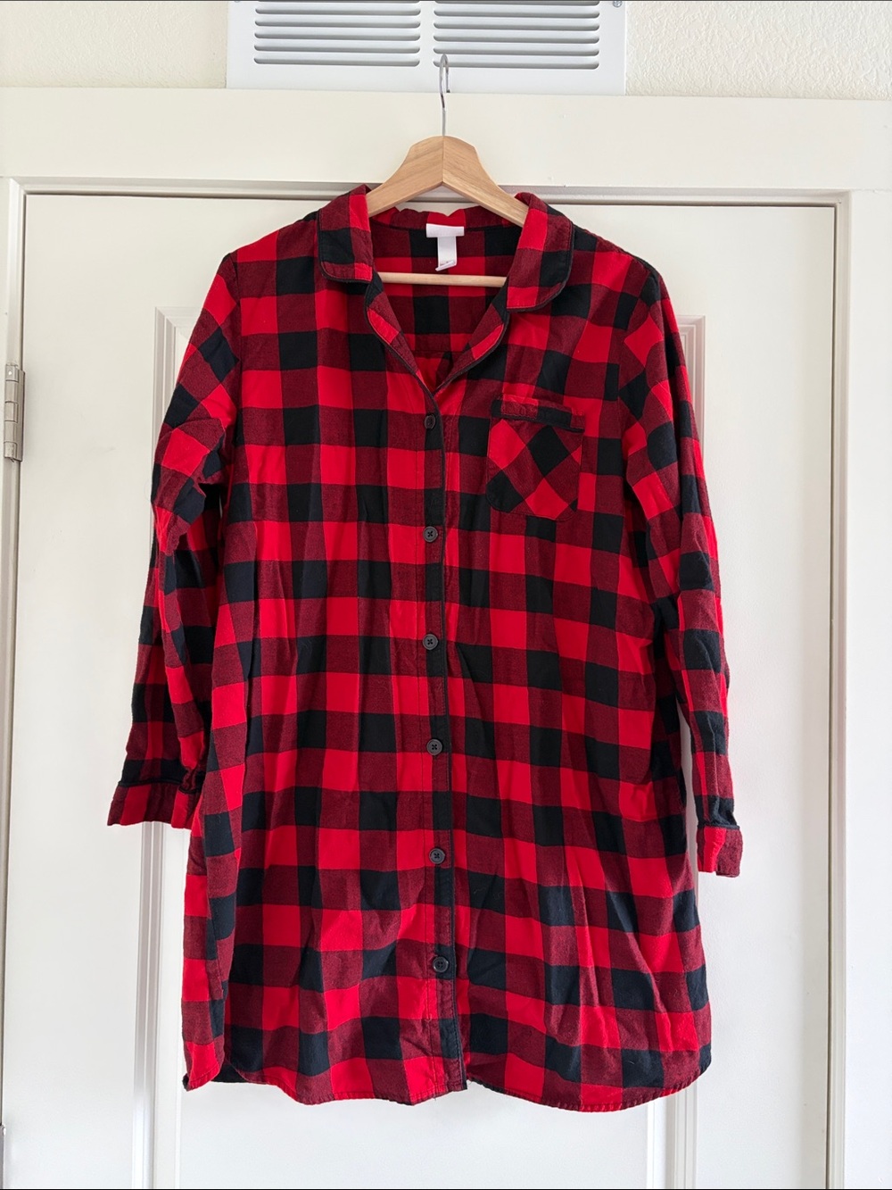 Target Red and Black Buffalo Plaid Button-Up Pajama Top